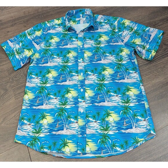 Envmenst Hawaiian Shirt Men’s Short Sleeve Button Up Size Medium Tropical (525m) - Picture 1 of 3